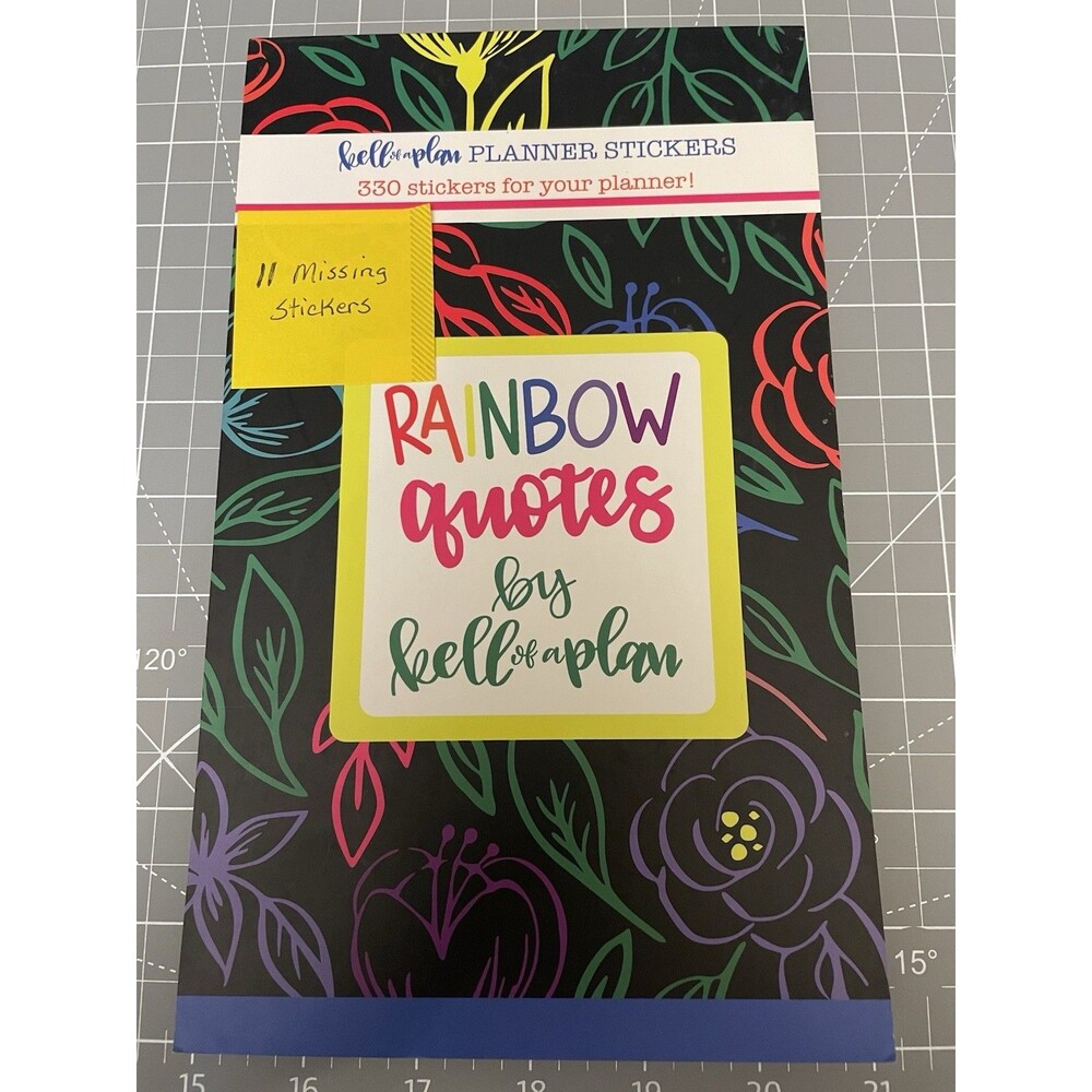 Kell Of A Plan Rainbow Quotes Planner Sticker Book Used w/ 11 Missing Stickers